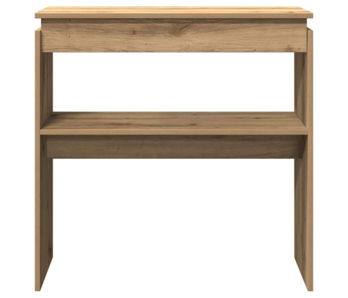 Mesa consola madera de ingeniería roble artesanal 80x30x80 cm