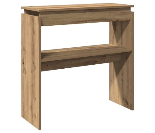 Mesa consola madera de ingeniería roble artesanal 80x30x80 cm