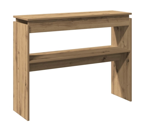 Mesa consola madera de ingeniería roble artesanal 102x30x80 cm