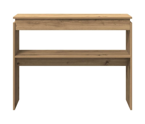 Mesa consola madera de ingeniería roble artesanal 102x30x80 cm