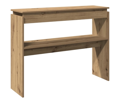 Mesa consola madera de ingeniería roble artesanal 102x30x80 cm