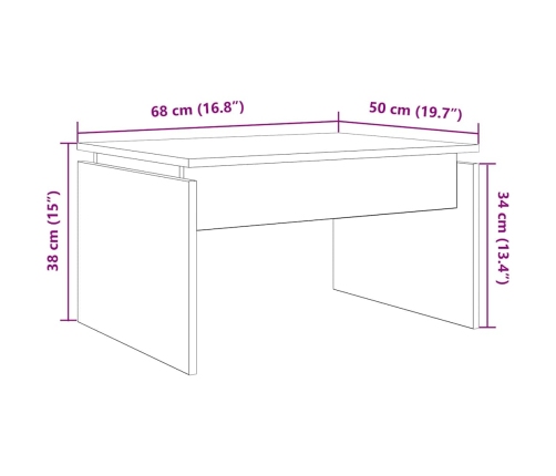 Mesa de centro madera contrachapada madera vieja 68x50x38 cm