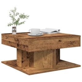 Mesa de centro madera de ingeniería envejecida 55x55x30 cm