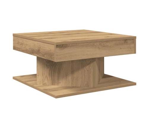 Mesa de centro madera ingeniería roble artisan 55x55x30 cm