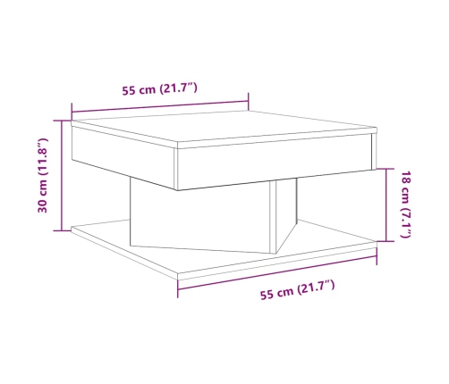 Mesa de centro madera ingeniería roble artisan 55x55x30 cm