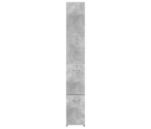 Armario de baño madera contrachapada gris hormigón 25x25x170 cm