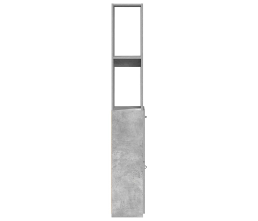 Armario de baño madera contrachapada gris hormigón 25x25x170 cm