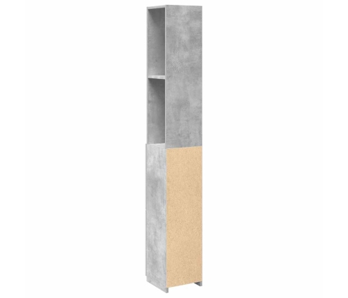 Armario de baño madera contrachapada gris hormigón 25x25x170 cm