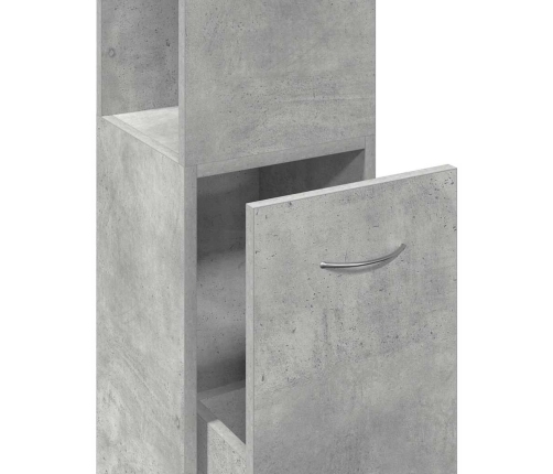 Armario de baño madera contrachapada gris hormigón 25x25x170 cm