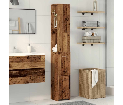 Armario de baño madera contrachapada madera vieja 25x25x170 cm