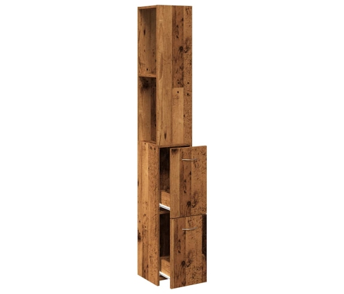 Armario de baño madera contrachapada madera vieja 25x25x170 cm