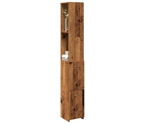 Armario de baño madera contrachapada madera vieja 25x25x170 cm