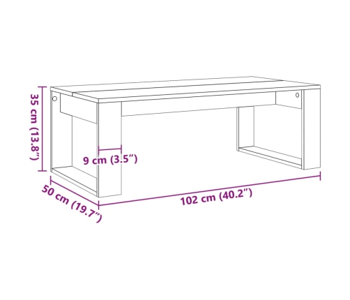 Mesa de centro madera de ingeniería envejecida 102x50x35 cm