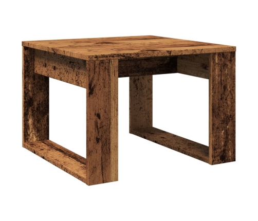 Mesa auxiliar de madera de ingeniería envejecida 50x50x35 cm