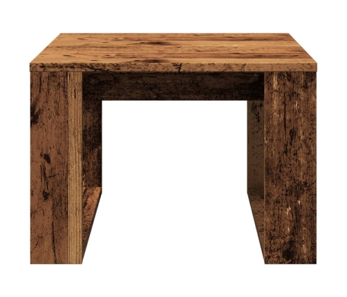 Mesa auxiliar de madera de ingeniería envejecida 50x50x35 cm