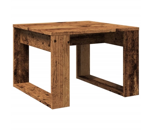 Mesa auxiliar de madera de ingeniería envejecida 50x50x35 cm