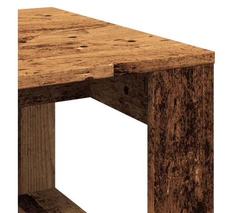 Mesa auxiliar de madera de ingeniería envejecida 50x50x35 cm