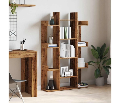 Librería de madera contrachapada envejecida 86x25,5x140 cm