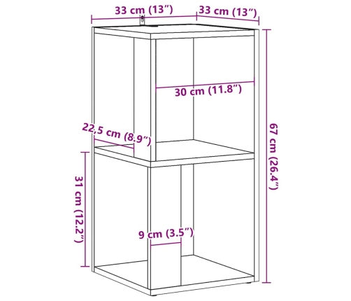 Mueble de esquina madera contrachapada madera vieja 33x33x67 cm