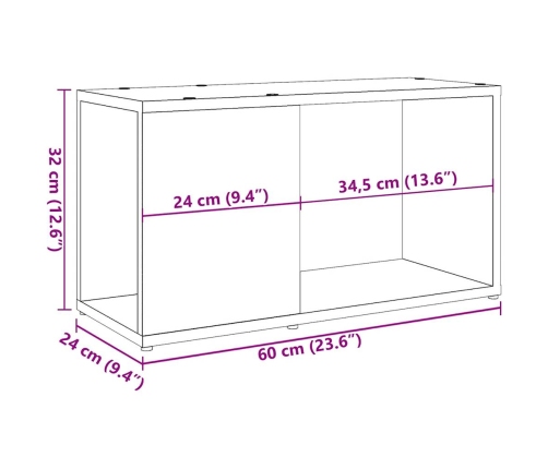 Mueble de TV madera de ingeniería envejecida 60x24x32 cm