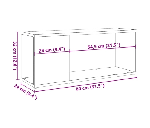 Mueble de TV madera de ingeniería roble artisan 80x24x32 cm