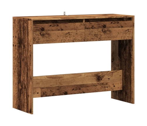 Mesa consola madera ingeniería madera envejecida 100x35x76,5 cm