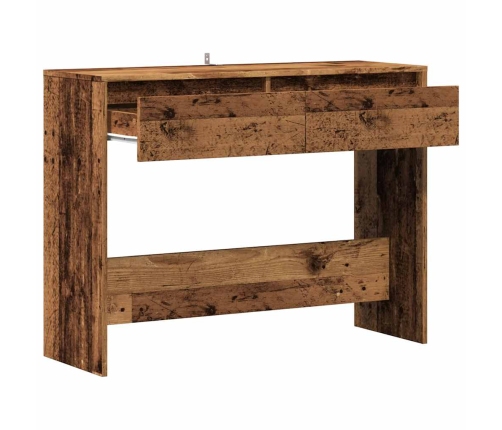 Mesa consola madera ingeniería madera envejecida 100x35x76,5 cm