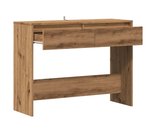 Mesa consola madera ingeniería roble artesanal 100x35x76,5 cm