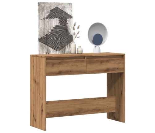 Mesa consola madera ingeniería roble artesanal 100x35x76,5 cm