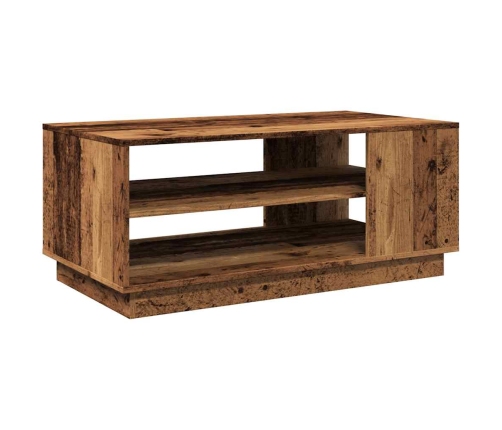 Mesa de centro madera ingeniería madera envejecida 102x55x43 cm