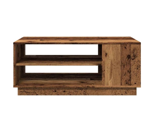 Mesa de centro madera ingeniería madera envejecida 102x55x43 cm