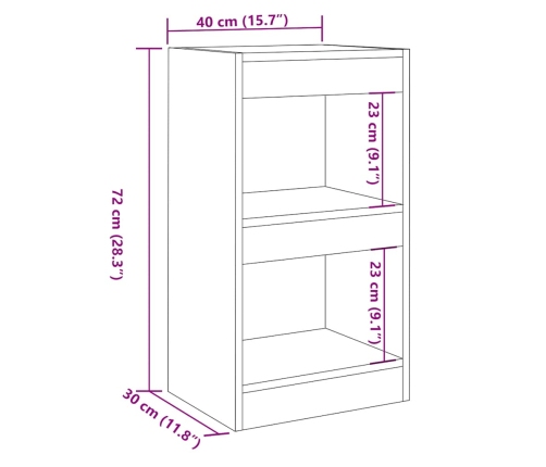 Estantería/divisor de espacios madera antigua 40x30x72 cm