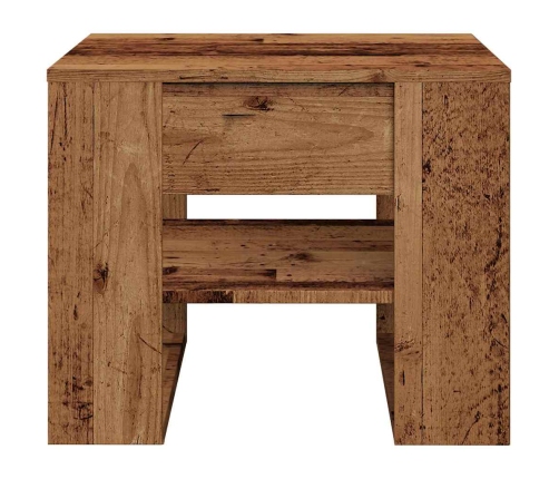 Mesa de centro madera de ingeniería madera antigua 55,5x55x45cm