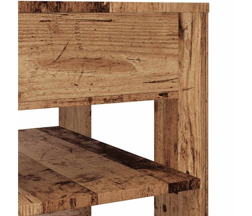 Mesa de centro madera de ingeniería madera antigua 55,5x55x45cm