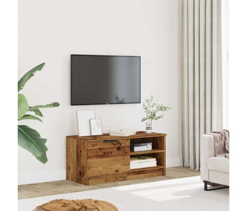 Mueble para TV madera contrachapada envejecida 80x35x36,5 cm