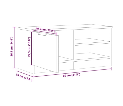 Mueble de TV madera de ingeniería roble artisan 80x35x36,5 cm