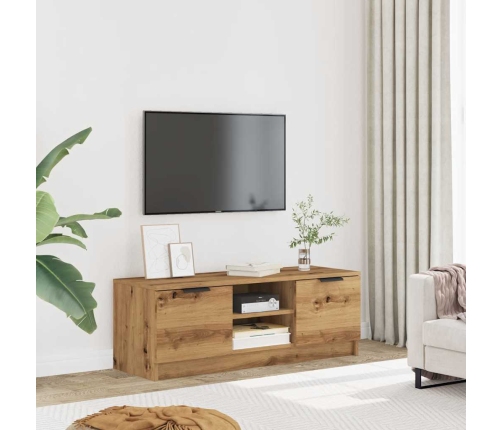 Mueble de TV madera contrachapada artisan roble 102x35x36,5 cm