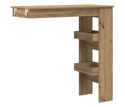 Mesa de bar de pared contrachapada roble artisan 102x45x103,5cm