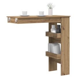 Mesa de bar de pared contrachapada roble artisan 102x45x103,5cm