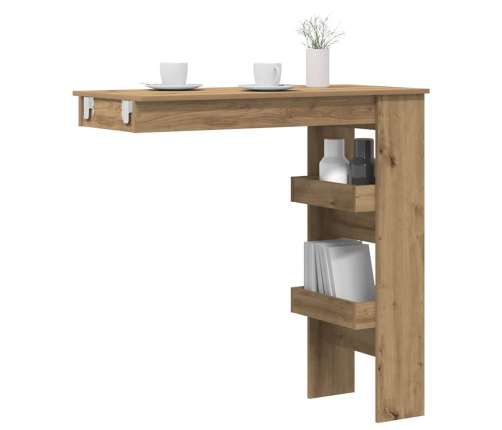 Mesa de bar de pared contrachapada roble artisan 102x45x103,5cm