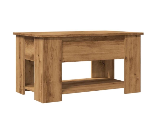 Mesa de centro madera de ingeniería roble artesanal 79x49x41 cm