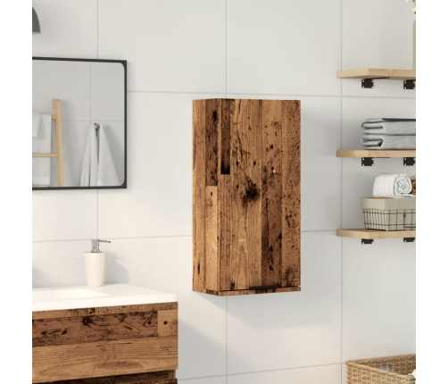 Armario de baño de pared madera envejecida 32x20x67 cm