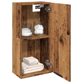 Armario de baño de pared madera envejecida 32x20x67 cm