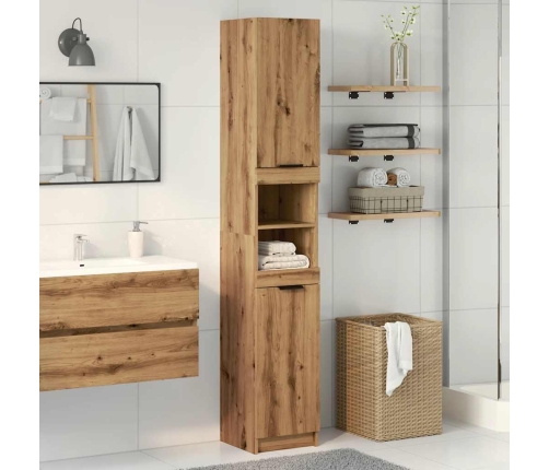 Armario de baño madera ingeniería roble artisan 32x34x188,5 cm