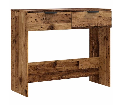 Mesa consola madera contrachapada envejecida 90x36x75 cm