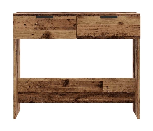 Mesa consola madera contrachapada envejecida 90x36x75 cm