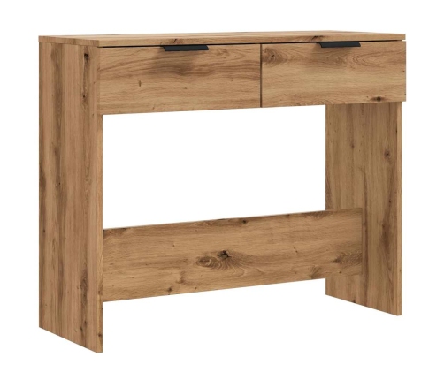 Mesa consola madera de ingeniería roble artesanal 90x36x75 cm