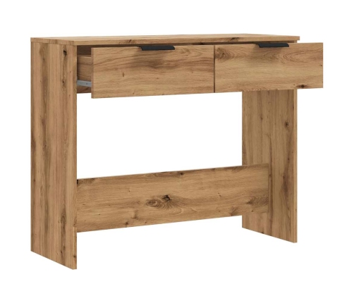 Mesa consola madera de ingeniería roble artesanal 90x36x75 cm