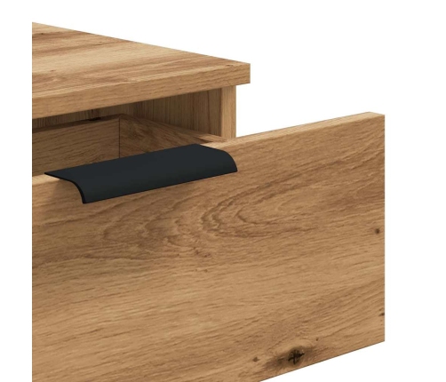 Mesa consola madera de ingeniería roble artesanal 90x36x75 cm