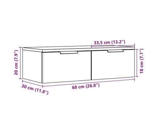 Armario de pared madera de ingeniería roble artisan 68x30x20 cm